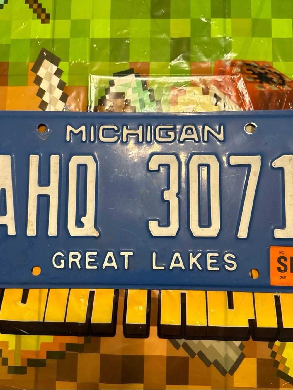 Michigan Metal License Plate Wall Decor - Silver Finish